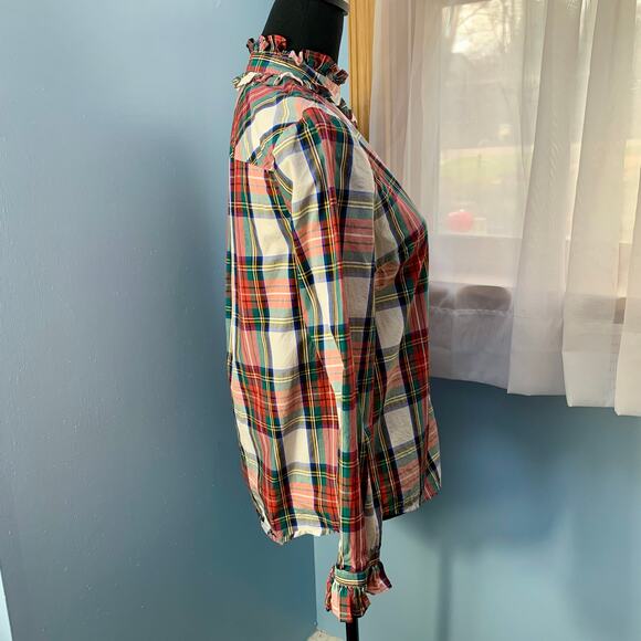 J. Crew Ruffleneck Classic-fit Boy Shirt in Snowy Stewart Tartan Size XS - Picture 6 of 8